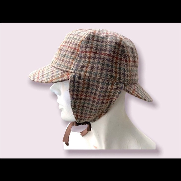 Vintage Hat Wool Plaid Men’s Sherlock Cap - Picture 3 of 9